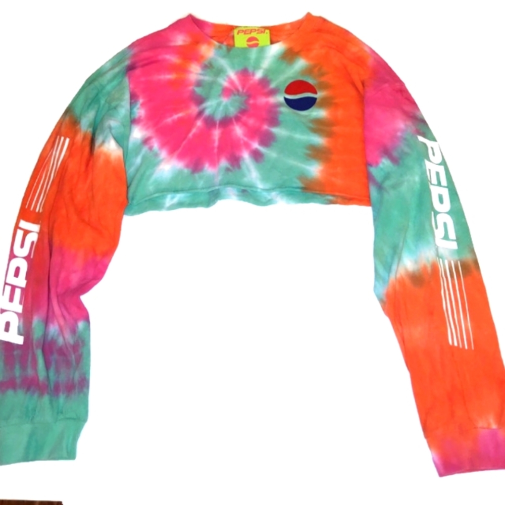 Forever 21 long sleeve crop Pepsi tie dye t-shirt